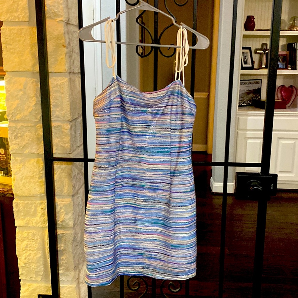 SUPERDOWN sequins tie strap dress, worn only once